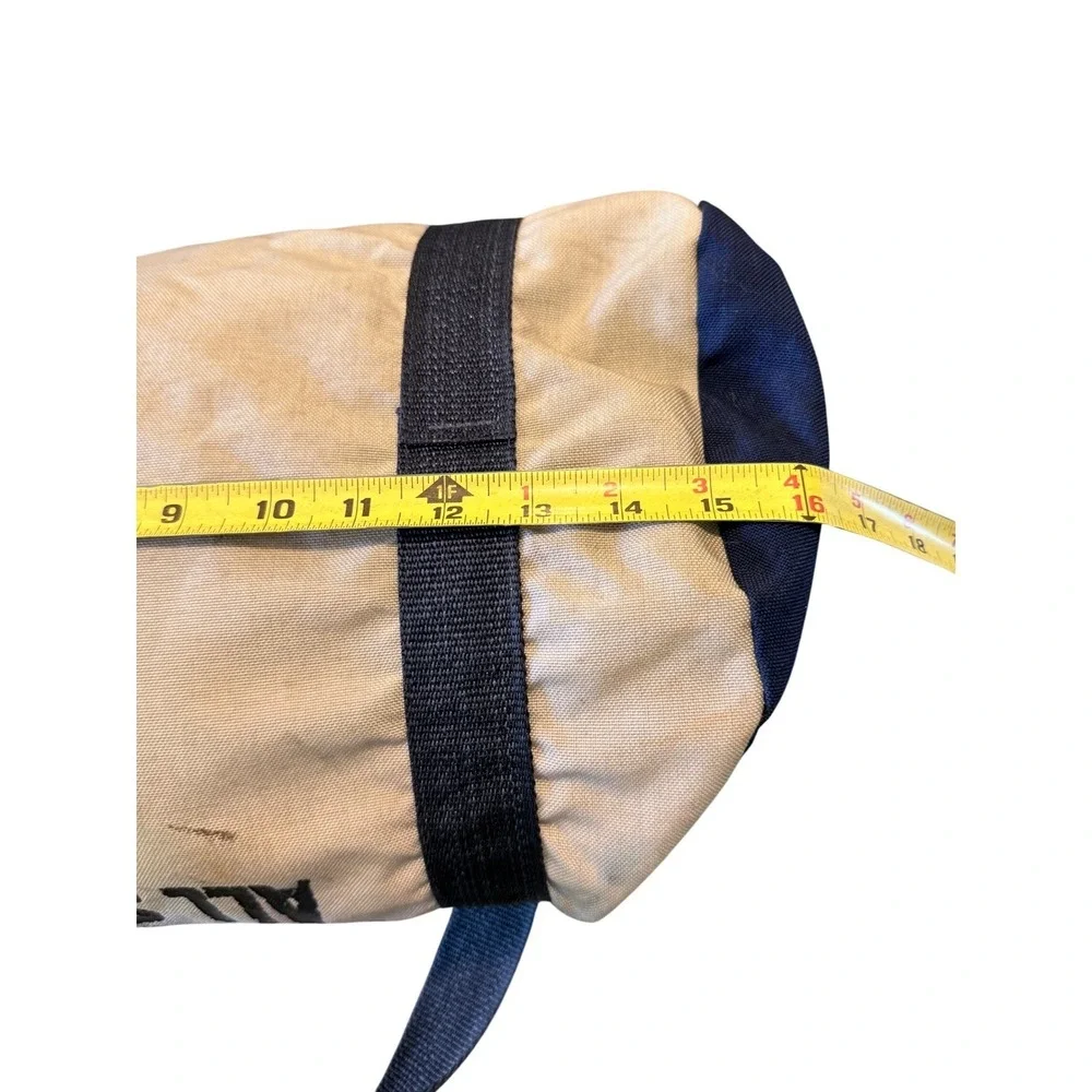 Vintage Converse All Star Canvas Duffle Bag Navy Blue Cream Barrel Gym Bag